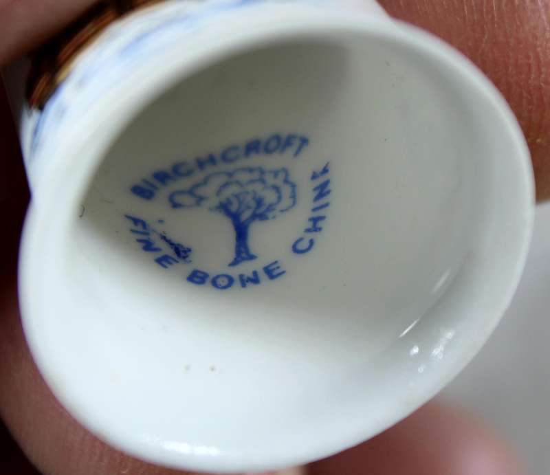 Bone China thimble - Schooner ship - Birchcroft