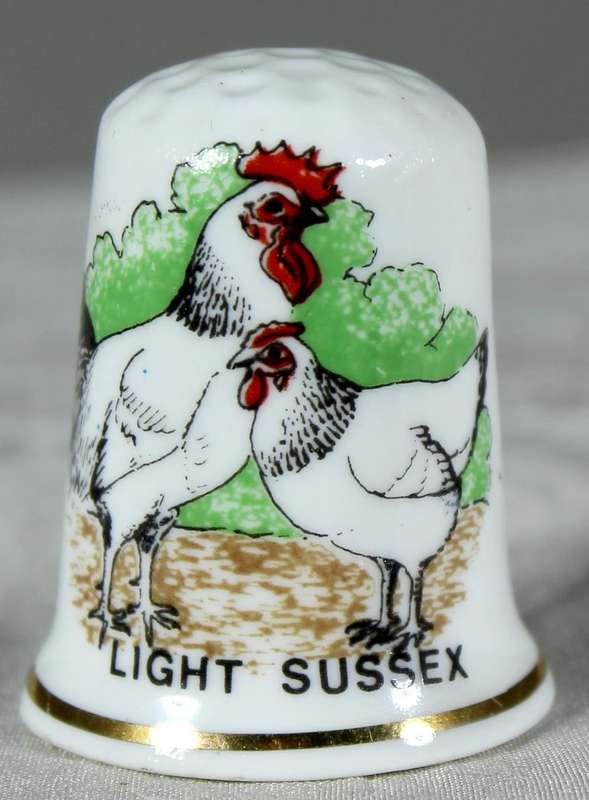 Bone China thimble - Light Sussex- Birchcroft