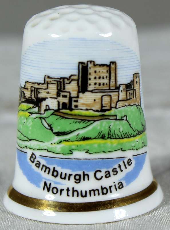Bone China thimble - Bamburgh Castle Northumbria - Birchcroft
