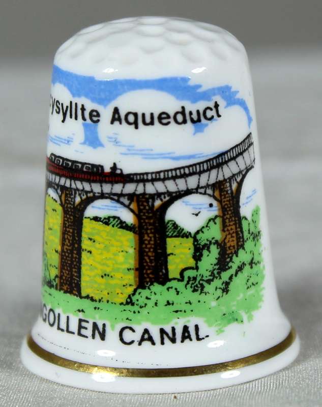 Bone China thimble - Llangollen Canal - Birchcroft