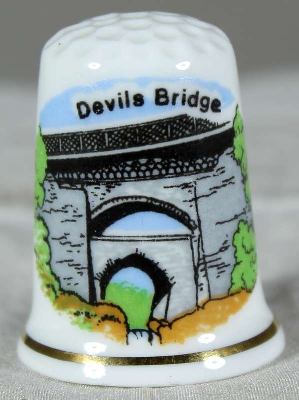 Bone China thimble - Devils Bridge