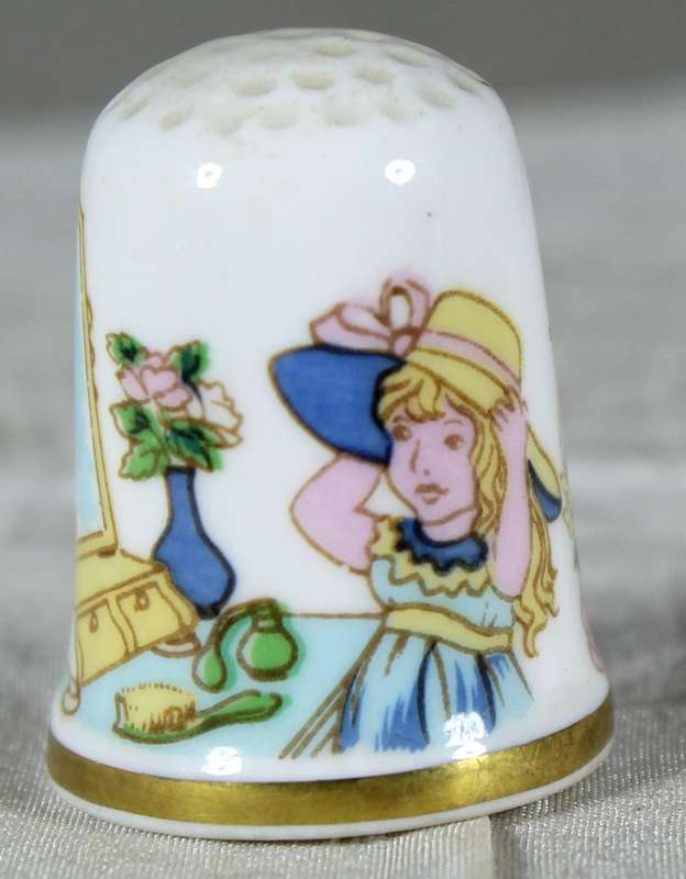 Bone China thimble - Monday's Child - Caverswall