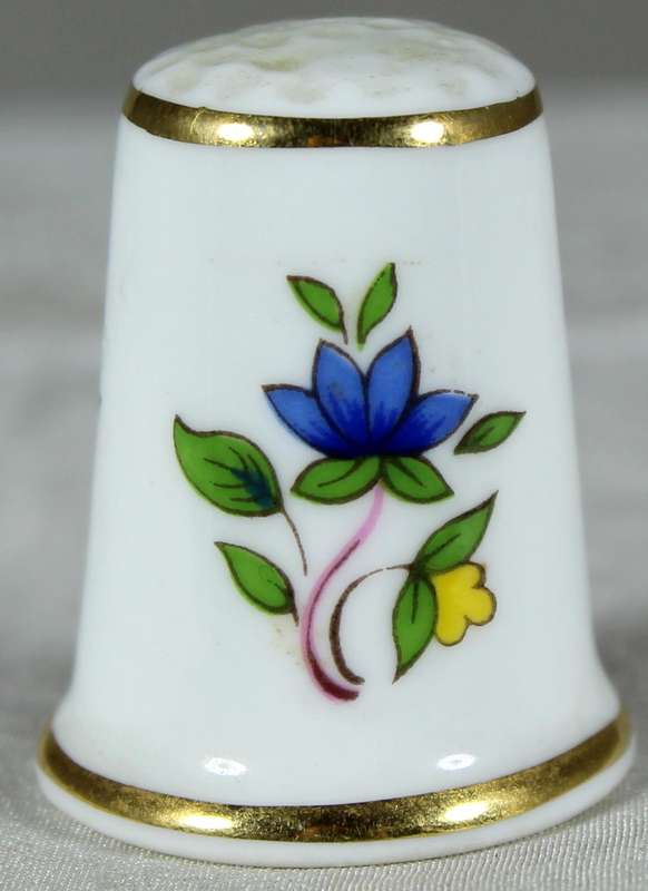 Bone China thimble - Red & yellow butterfly - Ainsley