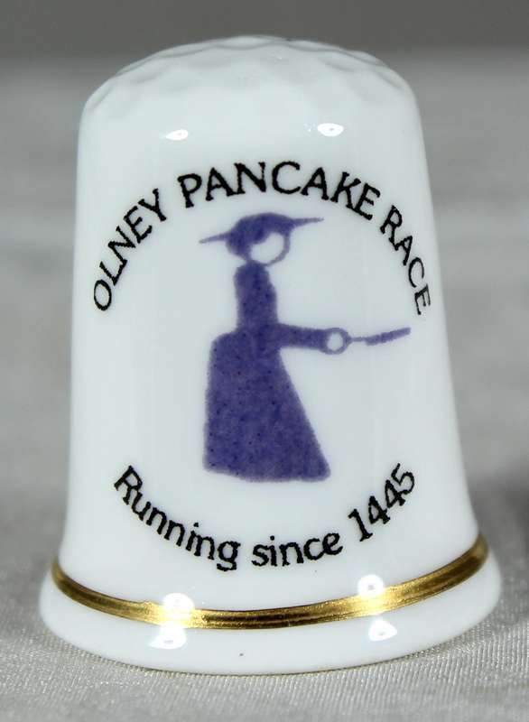 Bone China thimble - Olney Pancake race since 1445