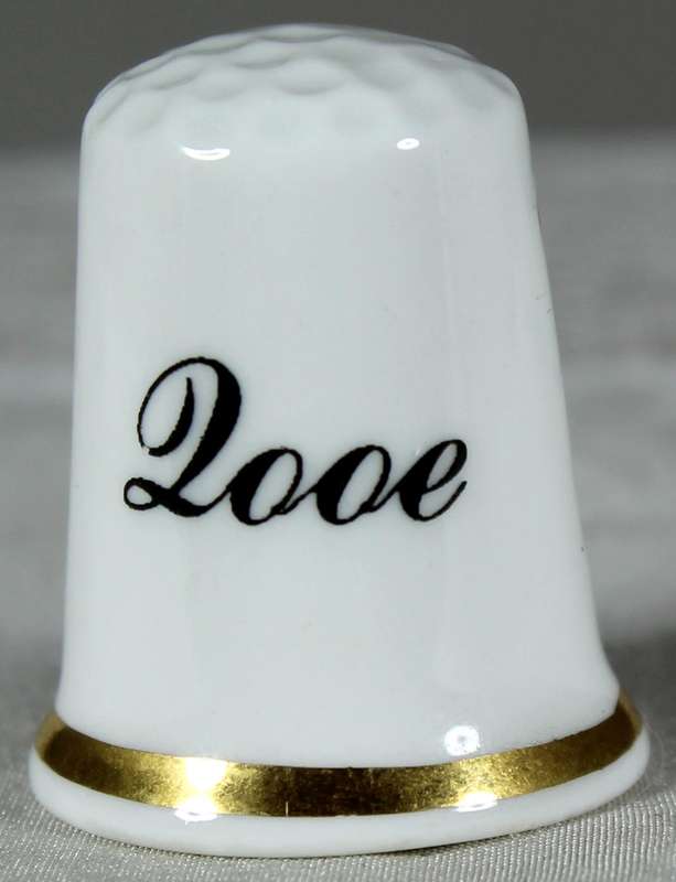 Bone China thimble - White & blue butterfly - David Michael