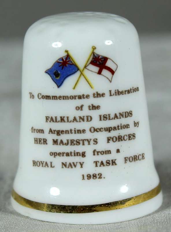 Bone China thimble - The Falkan Islands 1982 - St George