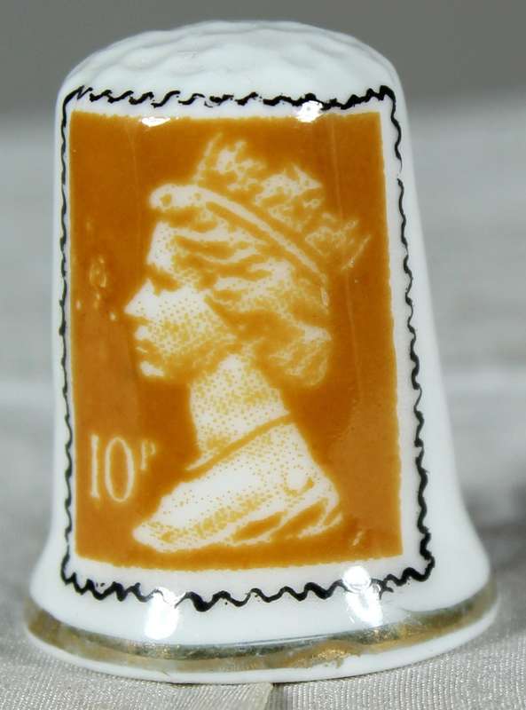 Bone China thimble - 10p Stamp