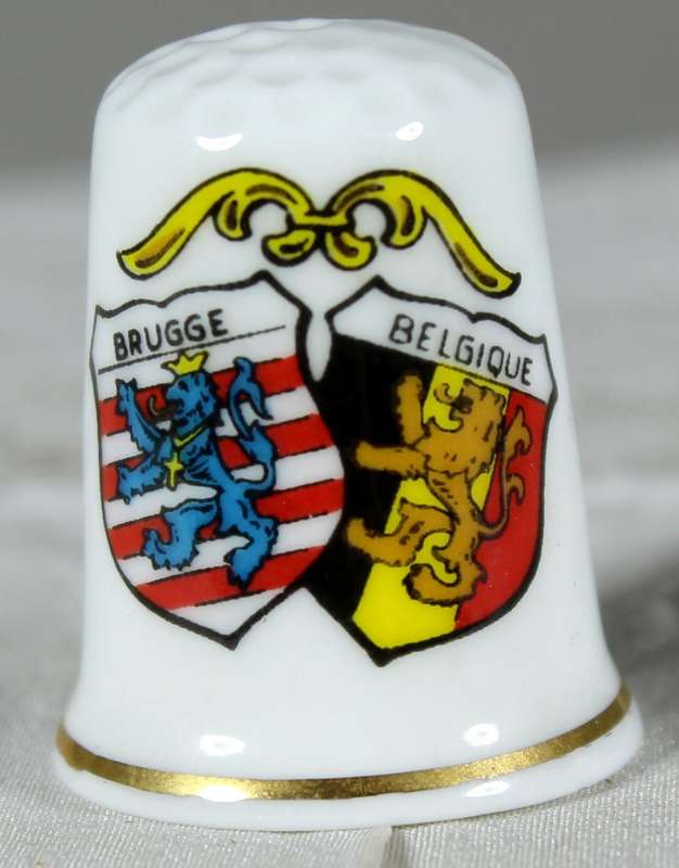 Bone China thimble - Brugge