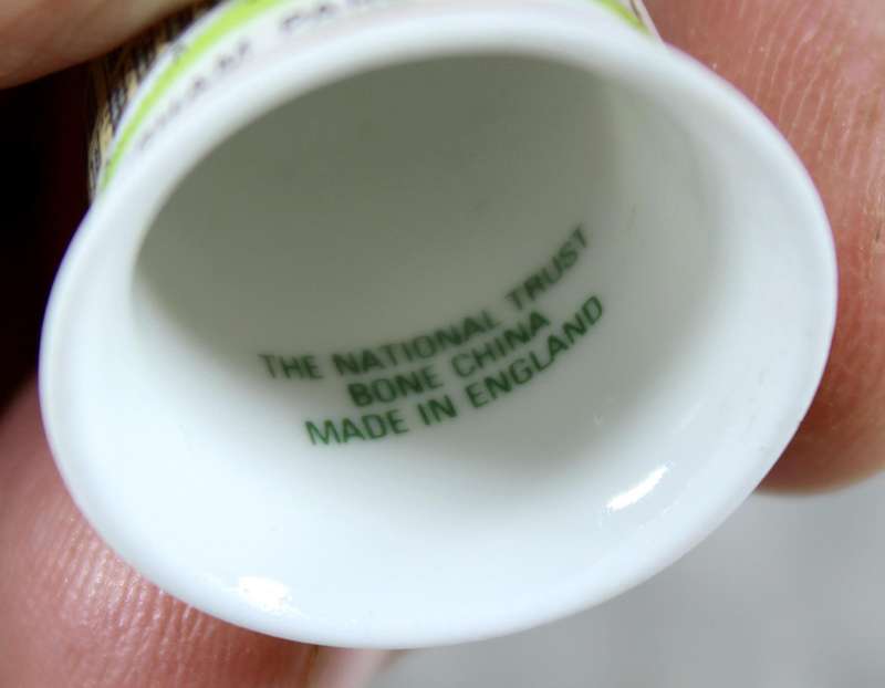 Bone China thimble - Dyrham Park - National Trust