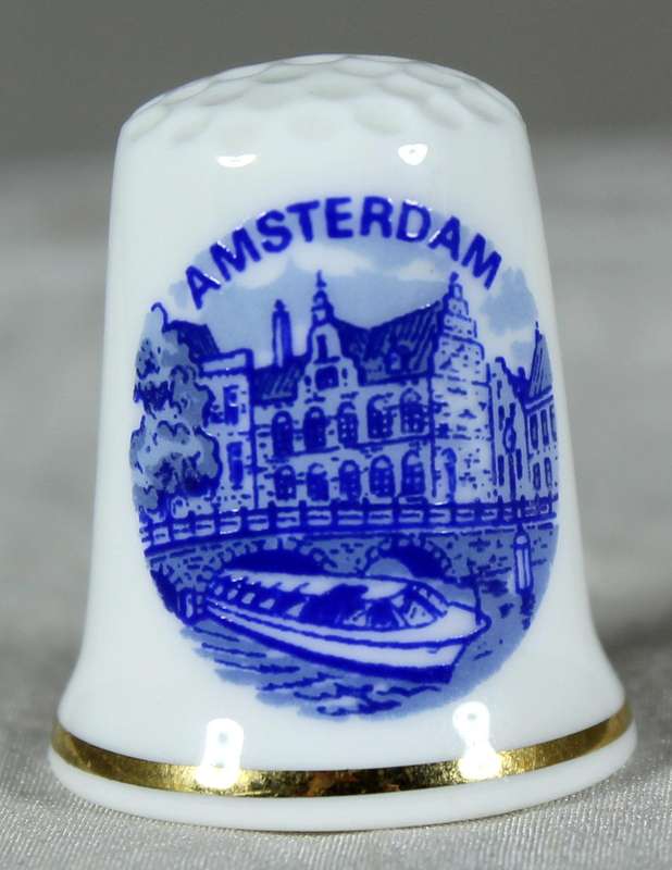 Bone China thimble - Amsterdam