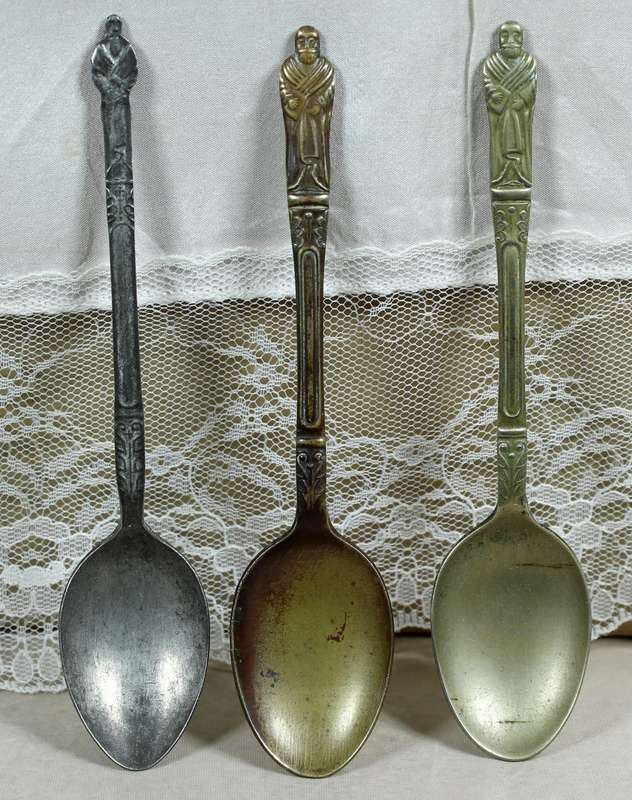 Set of three Bishop teaspoons