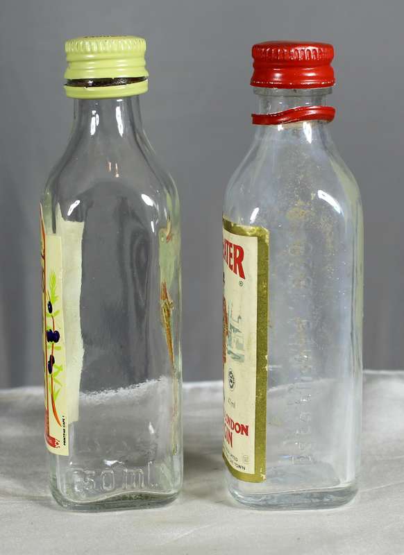 Empty liquor bottles - Pair of Beefeater & Gordons