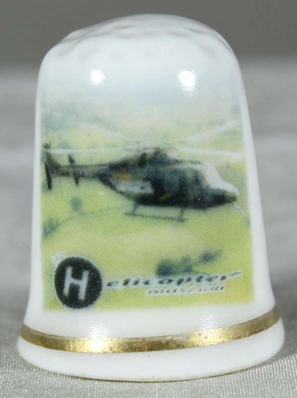 Bone China thimble - Helicopter