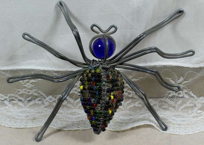 Beaded metal spider