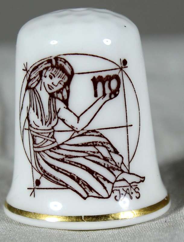 Bone China thimble - Virgo