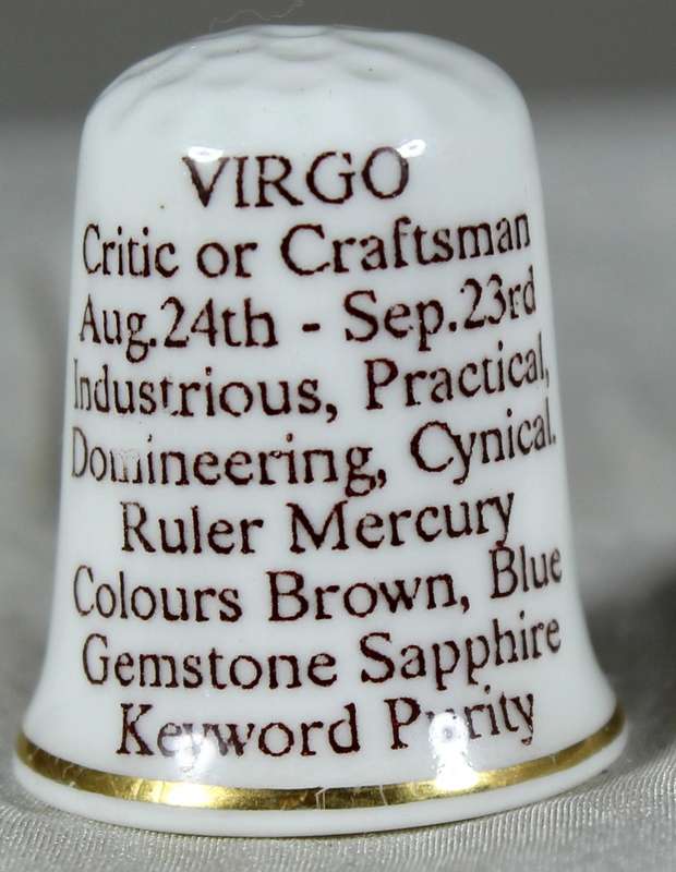 Bone China thimble - Virgo