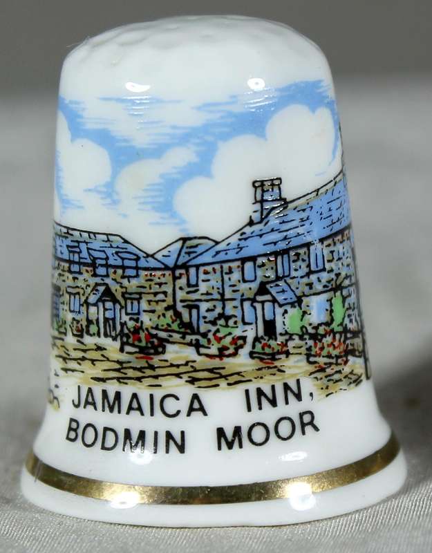 Bone China thimble - Jamaica Inn - Blue Waters