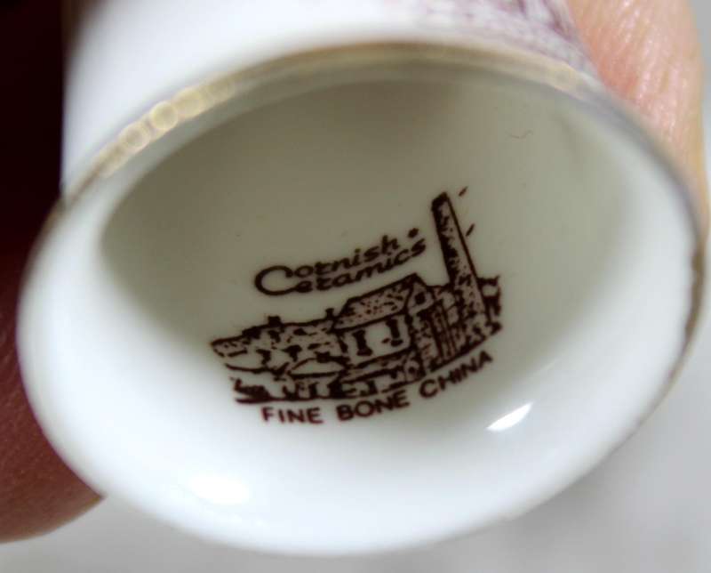 Bone China thimble - Clovelly - Cornish Ceramics