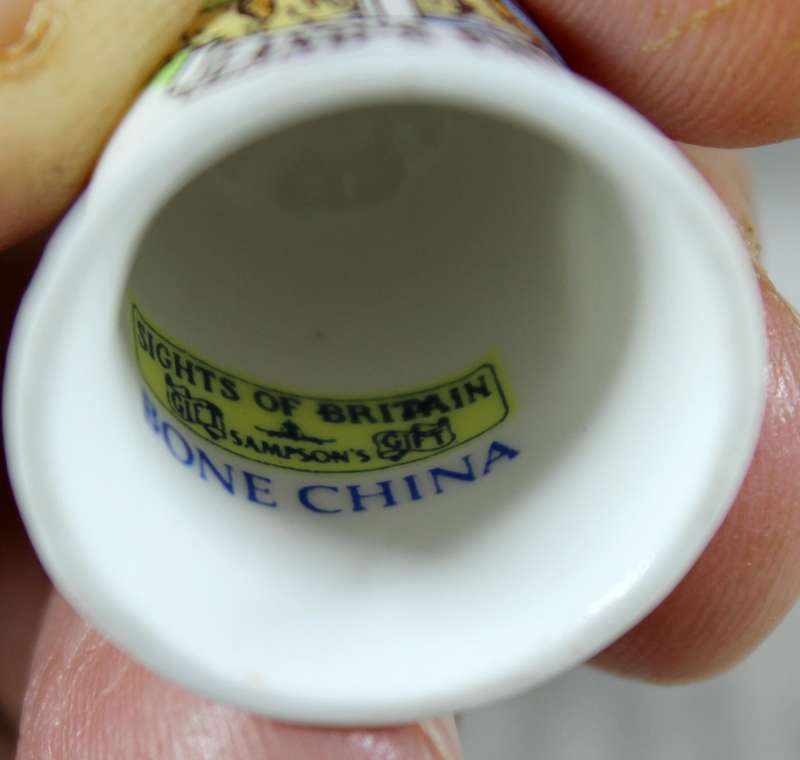 Bone China thimble - Land's End - Sights of Britain