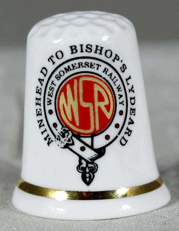 Bone China thimble - Minehead to Bishop's Lydeard - Sights of Britain