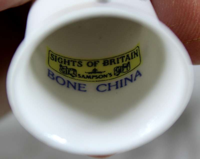 Bone China thimble - Minehead to Bishop's Lydeard - Sights of Britain