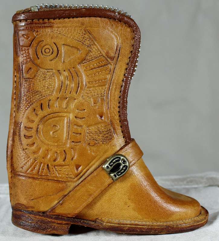 Miniature leather boot purse