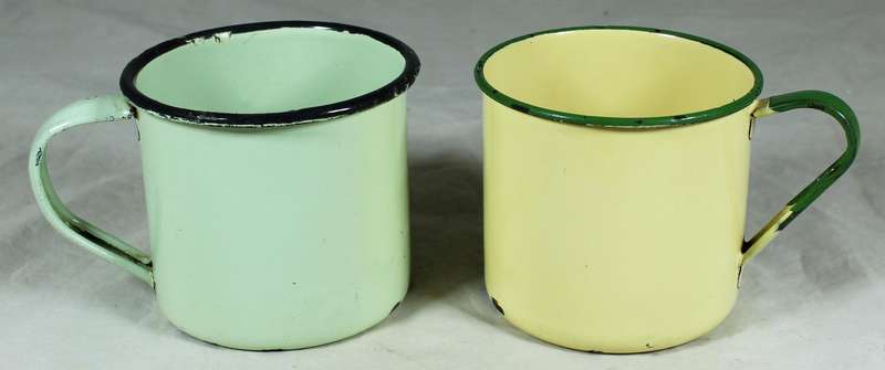 Pair of enamel cups