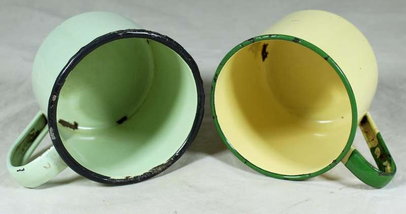 Pair of enamel cups