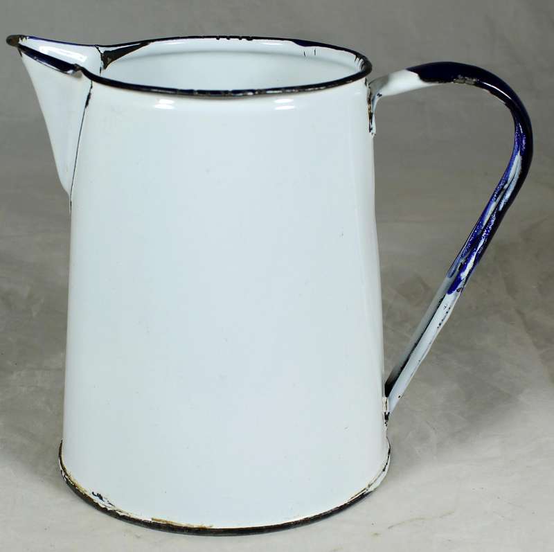 White enamel jug