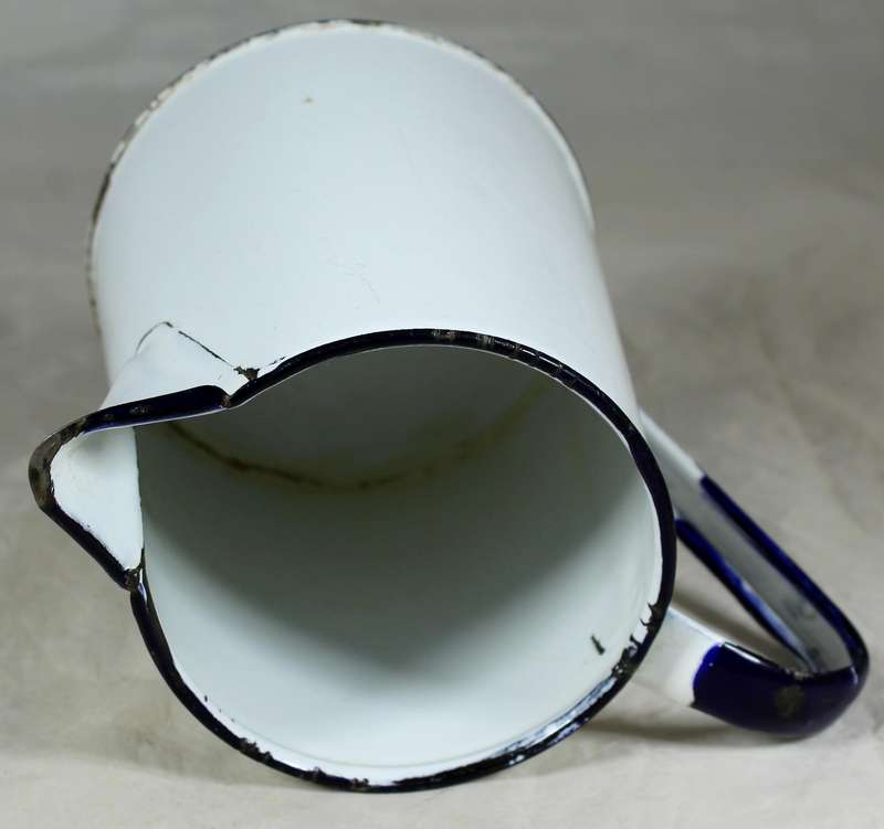White enamel jug