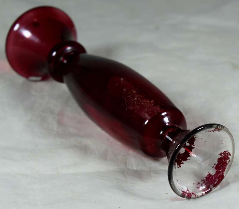 Slim red vase