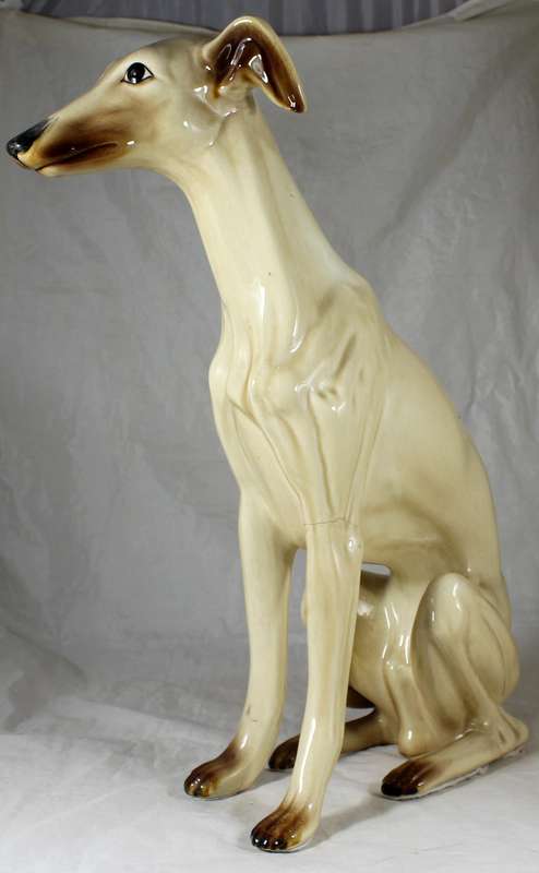 Large porcelain whippet dog
