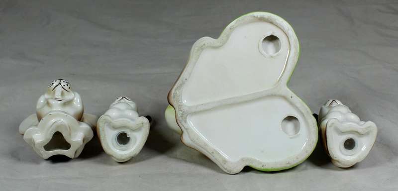 Porcelain rabbit condiment set