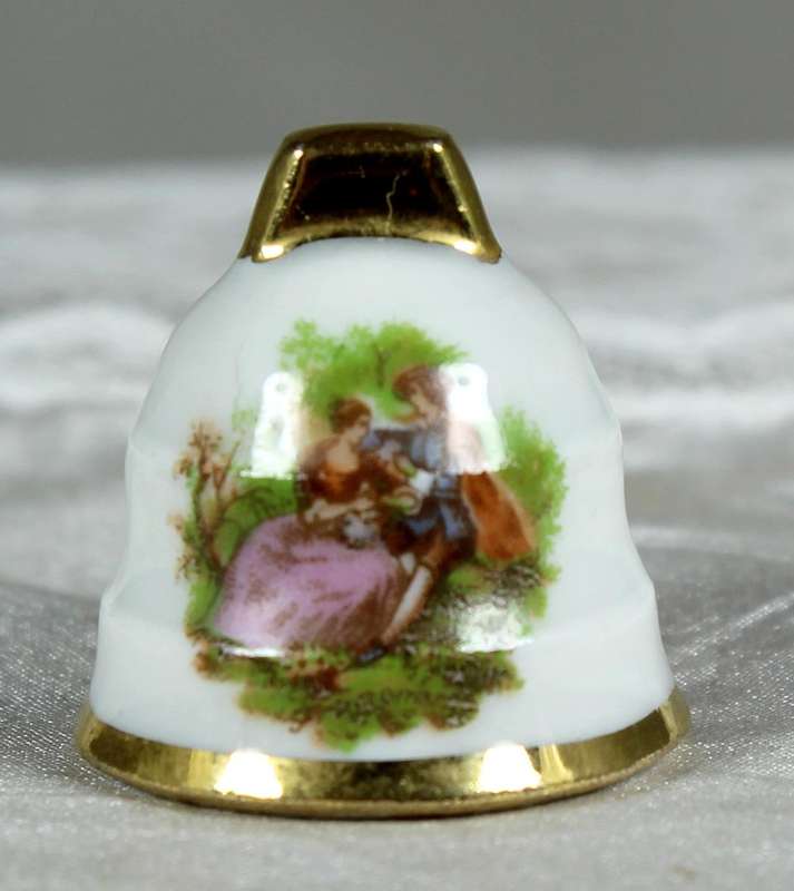 Mini miniature bell with Victorian scene