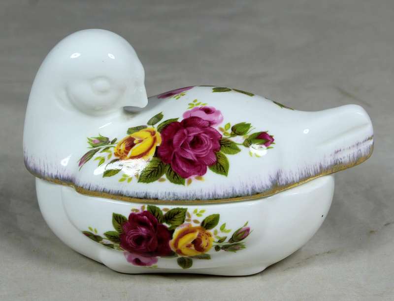 Cottage rose - dove trinket bowl