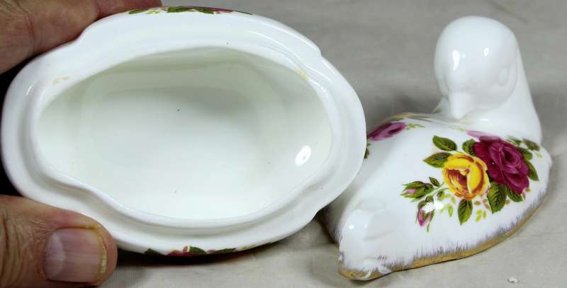 Cottage rose - dove trinket bowl