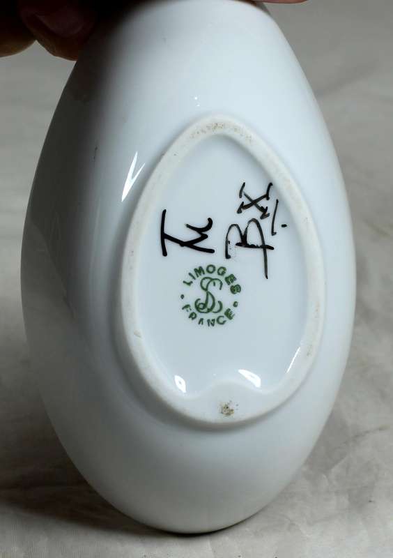 Limoges bowl with Viking boat motif