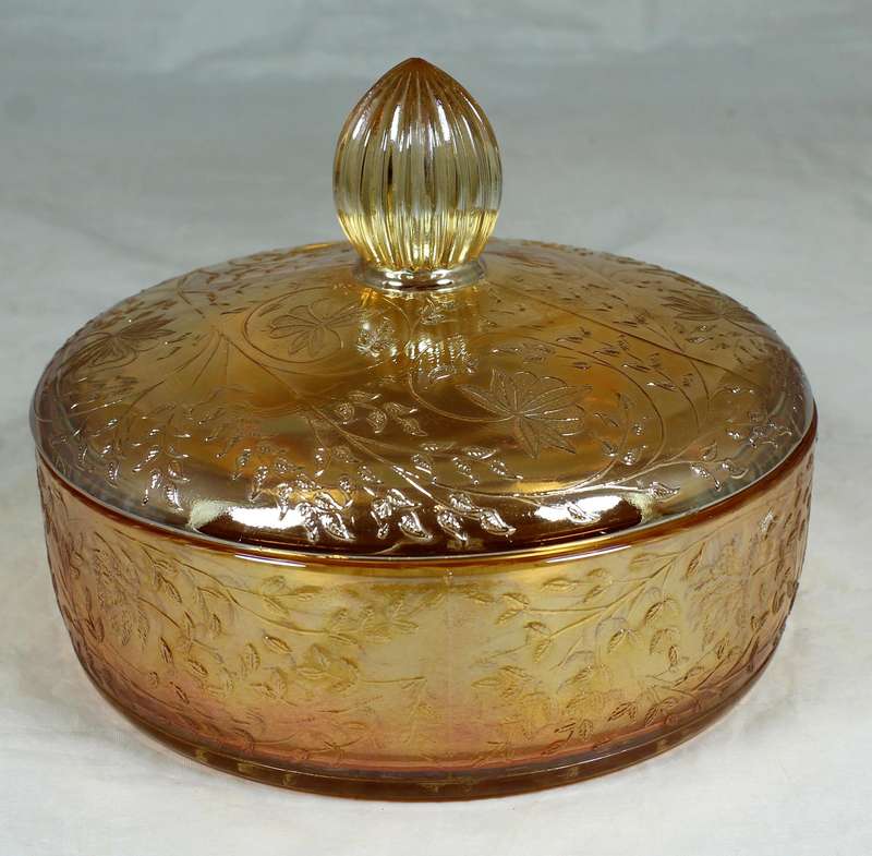 Depression style glass - lidded bowl