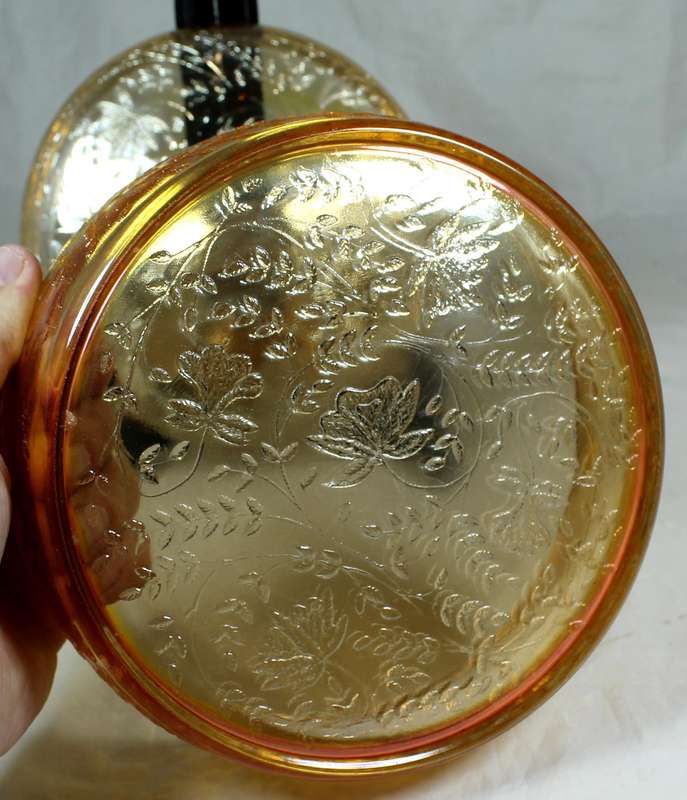 Depression style glass - lidded bowl