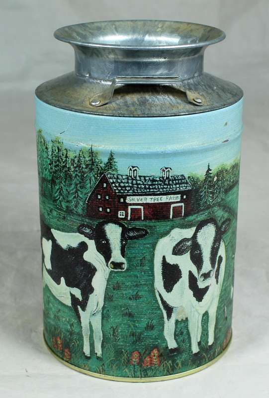 Silver tree farm milk can