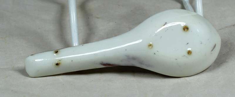 Chinese soup spoon - small white & gold