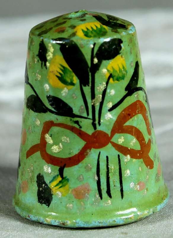 Wood thimble - Hand painted