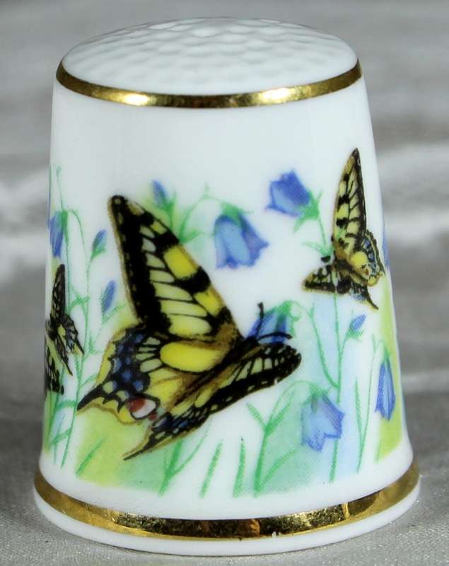 Bone China thimble - Butterflies - Royal Sutherland