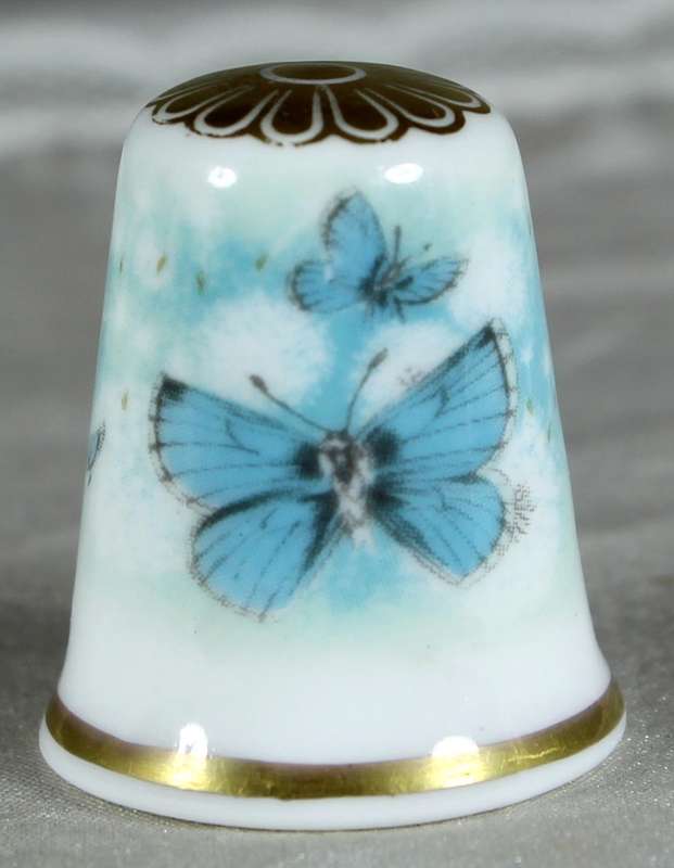 Bone China thimble - Butterflies & flowers - Spode