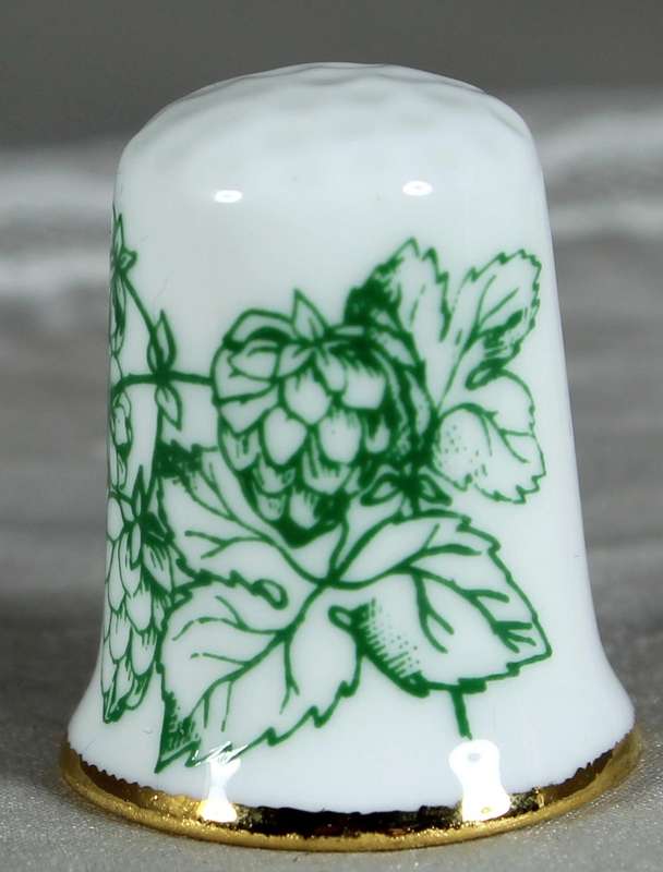 Bone China thimble - Hop Humulus Lupulus