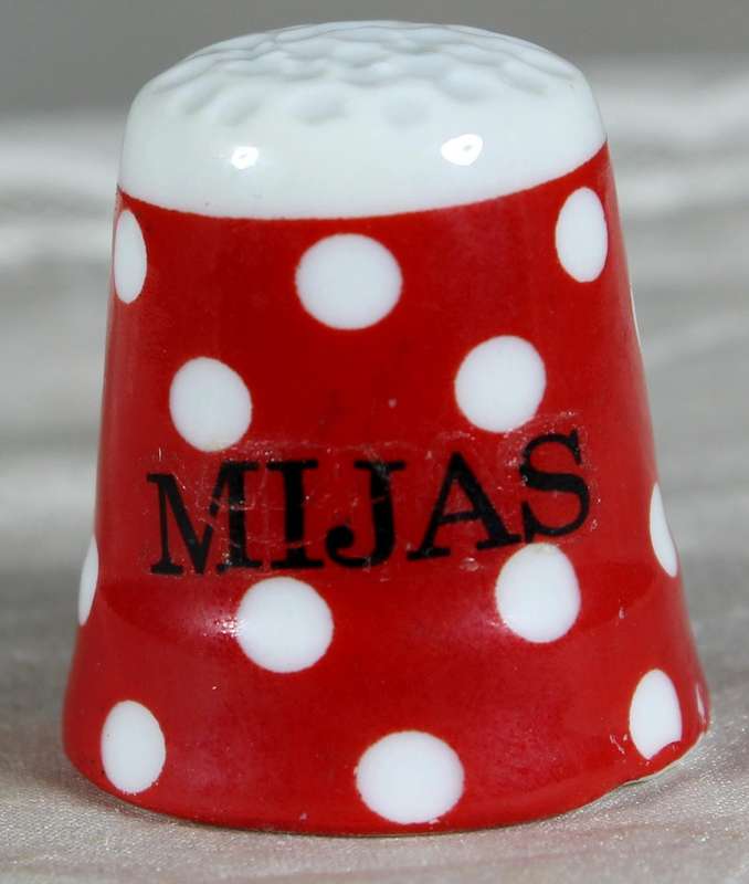 Bone China thimble - Mijas - Spain