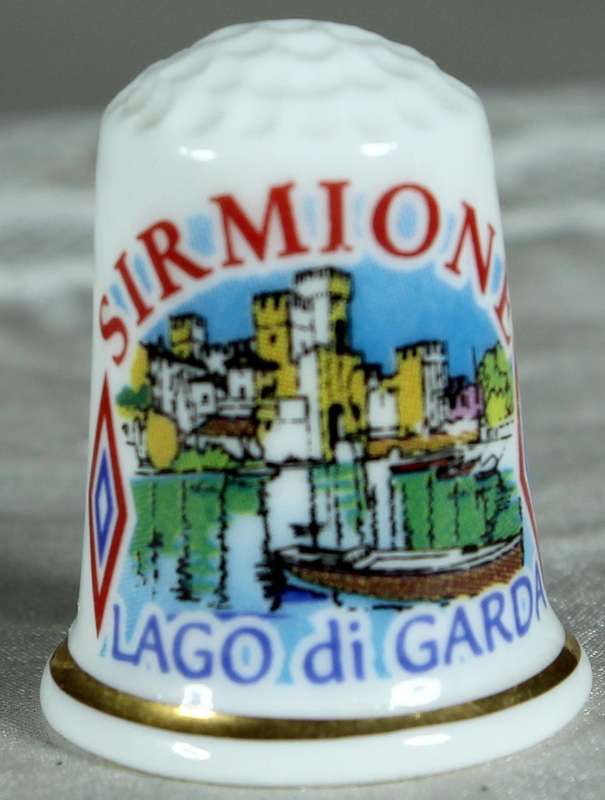 Bone China thimble - Sir Mione - Lago di Garda