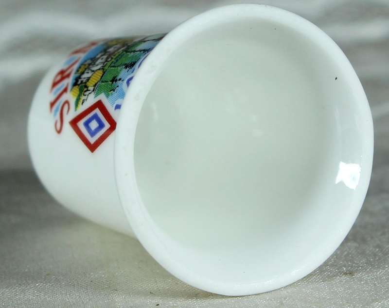 Bone China thimble - Sir Mione - Lago di Garda
