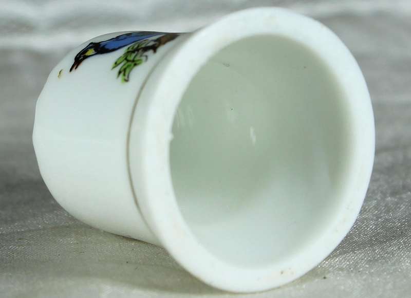 Bone China thimble - Blue Jay