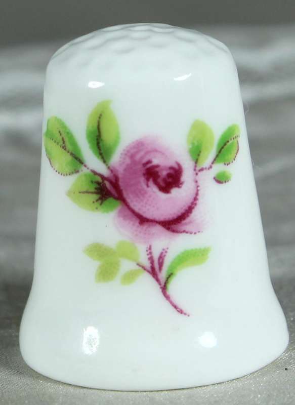 Bone China thimble - Pink flower